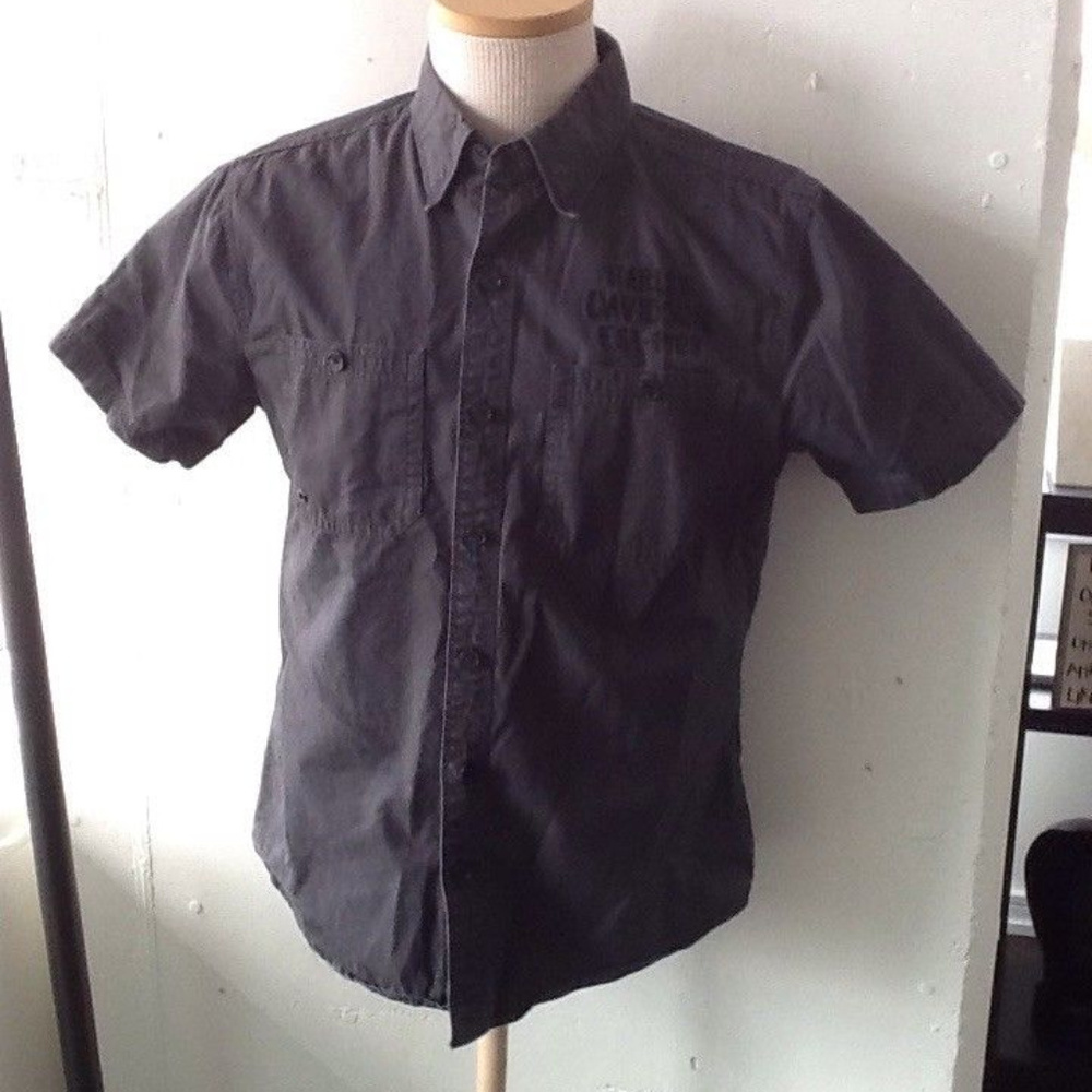 Harley Davidson Charcoal Short Sleeve Button Front
